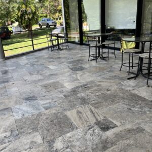 119 - TRAVERTINO FRENCH PATTERN PLATINUM